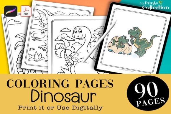 90 Dinosaur Coloring Pages PDF Procreate: A Guide to Digital and Printable Creativity