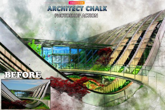 Architect Chalk Photoshop Action Guide