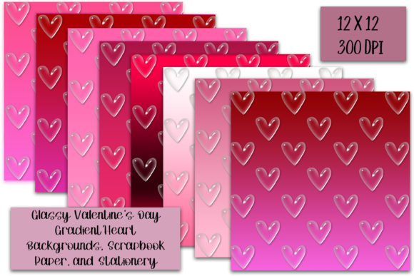 Glassy Valentine Heart Backgrounds