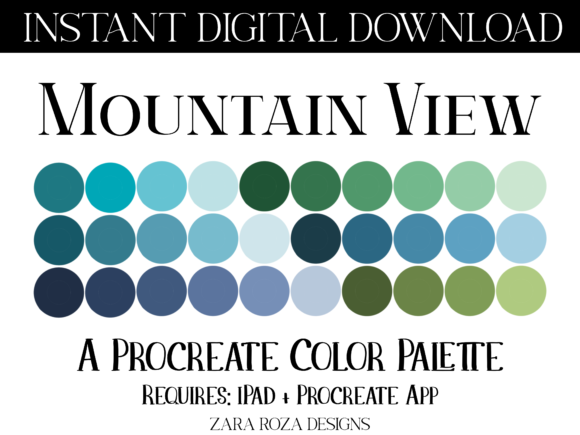 Mountain View Procreate Color Palette Guide