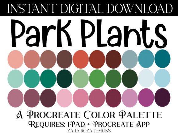 Park Plants Procreate Color Palette Guide