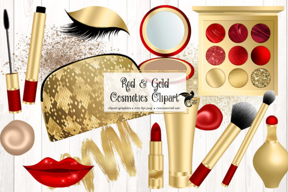 Unlocking Creative Potential: A Guide to Using Red and Gold Cosmetics Clipart in Modern Design