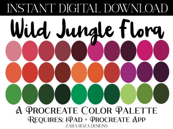 Unlocking the Retro Charm of the Wild Jungle Flora Procreate Palette