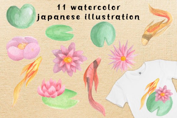 Watercolor Japanese Koi Carp Clipart